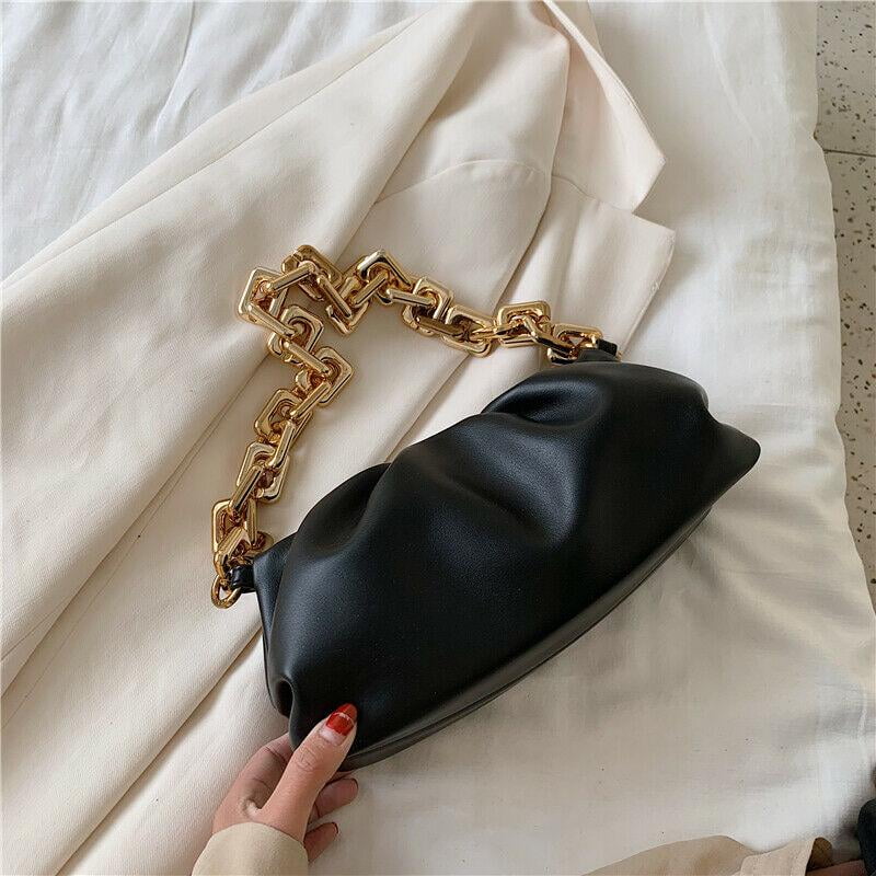 Womens Oblique Flap Glitter Clutch Handbags Chain Shoulder Bag-Black -  Walmart.com
